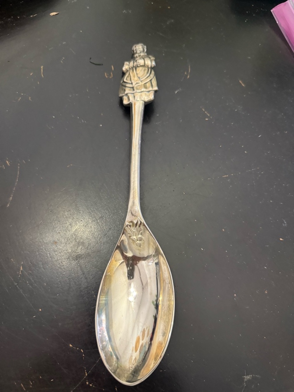 Vintage Silver Plated Spoon with Lady Handle Collectible Decorative Utensil